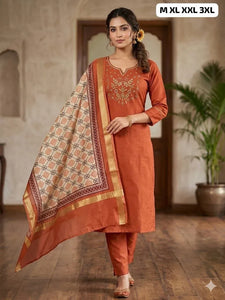 Elegant Maslin Silk Sequence Kurti Set - Handwork Festive Wear