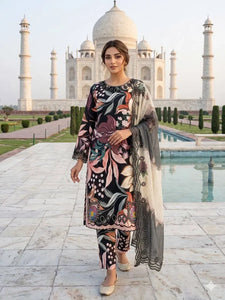 Elegant Maslin Suit Set with Embroidered Cutwork for Festive Wear