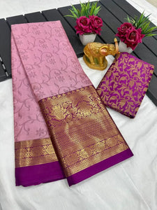 Elegant Mercerised Cotton Silk Saree - Exclusive Self Weave for Women