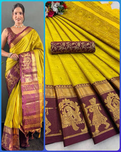 Elegant Mercerised Cotton Silk Saree - Festive Border Design