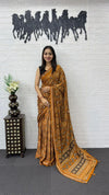 Elegant Mirror Work Cotton Saree - Soft Breathable Mal Cotton Festive Wear for Women