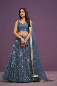 Elegant Mirror Work Lehenga with Cancan for Festive Weddings