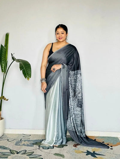 Elegant Model Silk Saree - Digital Print Festive Wear with Lace Patti Border