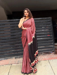 Elegant Model Silk Saree - Digital Print with Blouse for Women | Party Wear