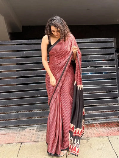 Elegant Model Silk Saree - Digital Print with Blouse for Women | Party Wear