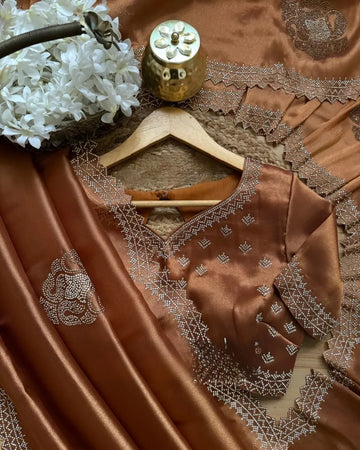 Elegant Mosa Chiffon Diamond Work Saree - Premium Festive Wear Collection for Women