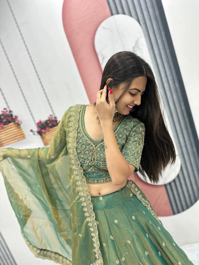 Elegant Mosh Lehenga Choli - Heavy Embroidery for Festive & Party Wear