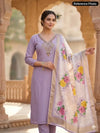 Elegant Mul Chanderi Suit Set - Hand-Embroidered for Festive Wear