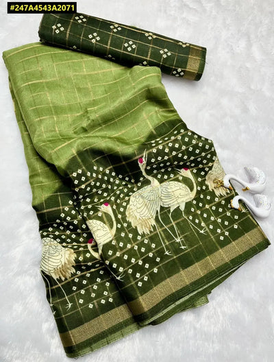 Elegant Mul Mul Cotton Silk Saree - Soft Zari Hamsa Weaving for Women