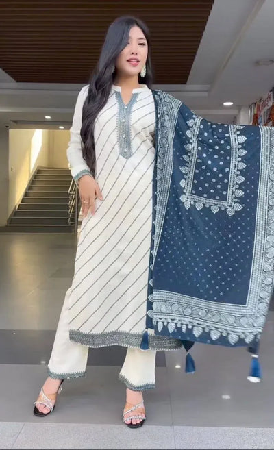 Elegant Muslin Kurti Set - Digital Print Party Wear for Women