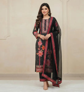 Elegant Muslin Pakistani Suit - Original Mirror Work & Digital Print for Festive Wear