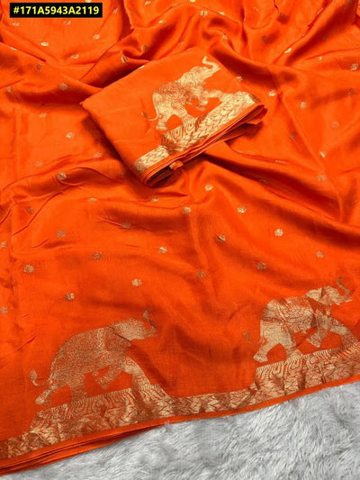 Elegant Muslin Silk Shaded Saree - Traditional Drape with Contrast Blouse