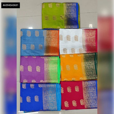 Elegant Mysore Crape Silk Saree - Zari Elephant Butta for Festive Wear