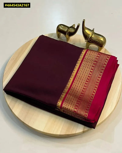 Elegant Mysore Viscose Crape Silk Saree - Fancy Border for Festive Occasions