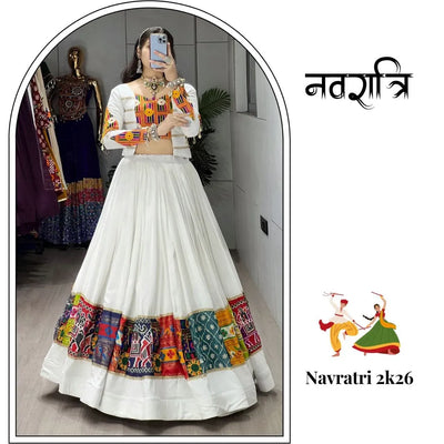 Elegant Navratri Lehenga Choli - Colorful Kutchhi Work for Festive Dandiya Nights