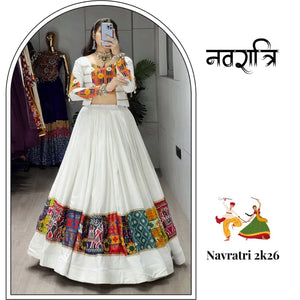 Elegant Navratri Lehenga Choli - Colorful Kutchhi Work for Festive Dandiya Nights
