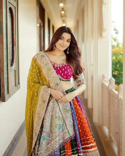 Elegant Navratri Muslin Chaniya Choli - Real Mirror Work Festive