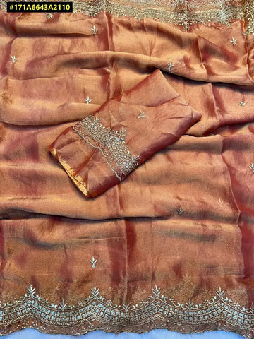 Elegant Nc Moss Silk Saree - Fancy Sequin & Thread Work for Festive Parties