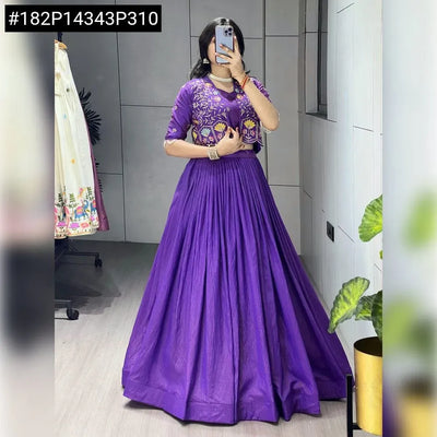 Elegant NC Vichitra Lehenga - Full Flair Koti Jacket Set