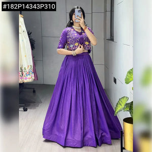 Elegant NC Vichitra Lehenga - Full Flair Koti Jacket Set