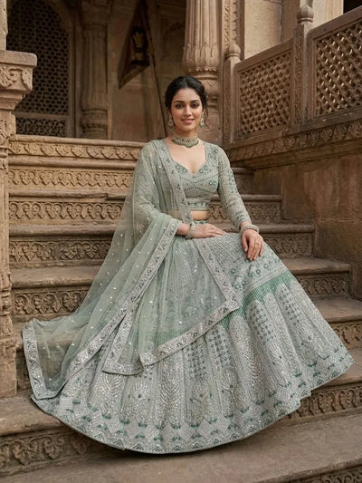Elegant Net Lehenga - Premium Sequins Work for Festive Occasions