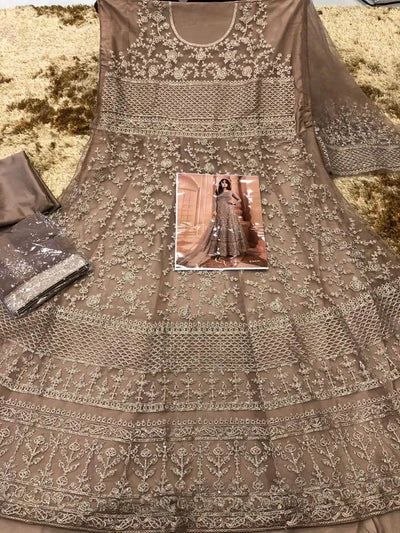 Elegant Net Sequence Anarkali Gown - Festive & Party Wear