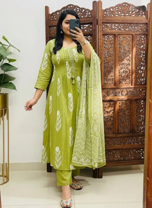 Elegant New Anarkali Kurta Set - Handwork Cotton Flaired Suit for Women