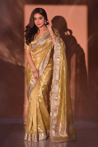 Elegant New Design Saree - Luxe Tissue Silk Festive Wear