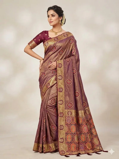 Elegant Nylon Tissue Zarkan Saree - Festive & Wedding Wear for Women