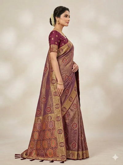 Elegant Nylon Tissue Zarkan Saree - Festive & Wedding Wear for Women