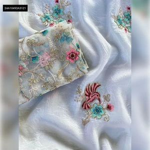 Elegant Organza Saree - Handwork Embroidered Butta for Festive & Party Wear