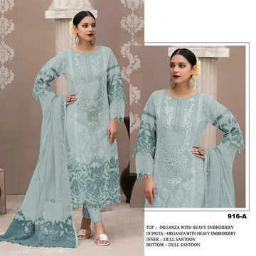Elegant Organza Sequence Suit - Heavy Embroidered Festive Wear