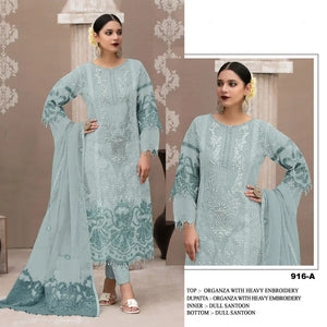 Elegant Organza Sequence Suit - Heavy Embroidered Festive Wear