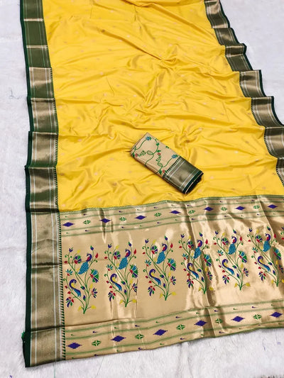 Elegant Paithani Lichi Silk Saree - Traditional Festive Wear