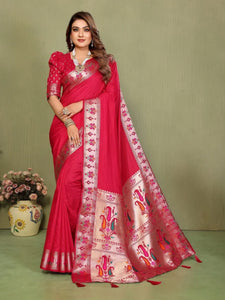 Elegant Paithani Silk Saree with Rich Weaving for Weddings
