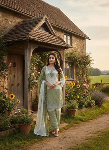 Elegant Pakistani Kurti Set - Embroidered Silk for Festive Wear