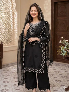 Elegant Pakistani Suit - Sequence Embroidered Cut Work for Women