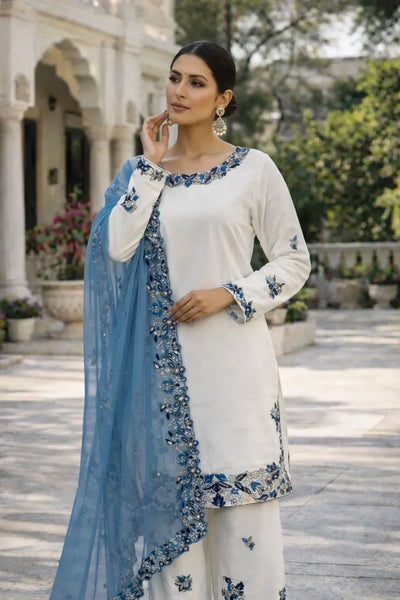 Elegant Palazzo Suit Set - Heavy Embroidery & Sequins Work for Women