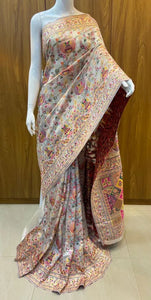 Elegant Pashmina Saree - Heavy Jari Work for Festive Wear