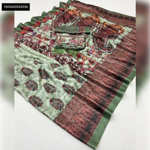 Elegant Pashmina Saree with Shawl - Rich Patola Print for Parties