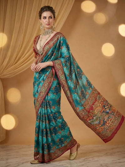 Elegant Pashmina Silk Saree with Pure Zari Weaving Work for Festive Weddings