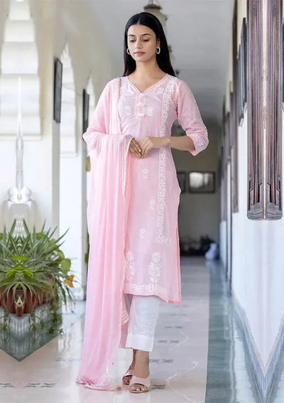 Elegant Pastel Pink Kurta Set - Soft Cotton Blend for Women | S-XXL