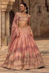 Elegant Peach Lehenga - Heavy Embroidered Wedding Wear for Women