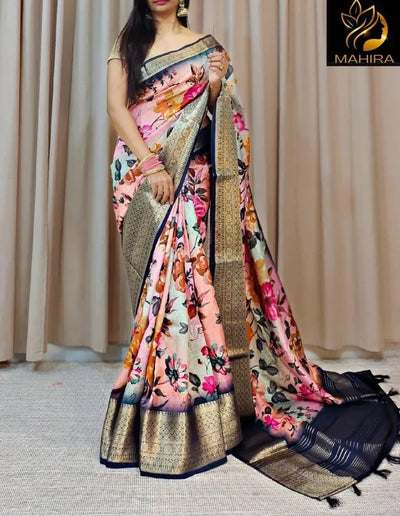 Elegant Pichwai Dola Silk Saree - Lightweight Festive Wear