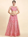 Elegant Pink Devsena Silk Lehenga - Mirror Work for Wedding & Festive Wear
