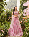 Elegant Pink Devsena Silk Lehenga - Sequin Work Wedding Wear
