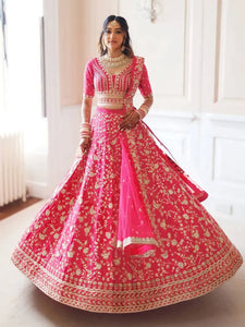 Elegant Pink Lehenga Choli - Heavy Embroidery for Weddings