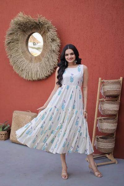 Elegant Printed Cotton Kurti - 5 MTR Flair for Summer Wear