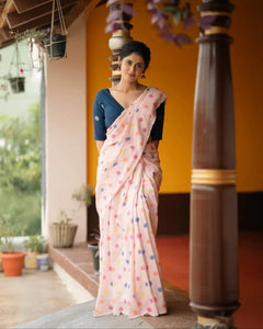 Elegant Printed Linen Saree - Premium Festive Wear for Women