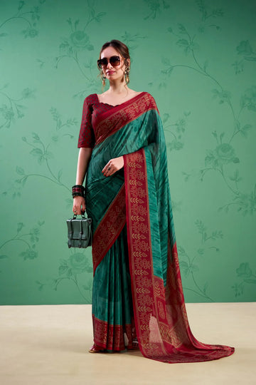 Elegant Printed Rangoli Silk Saree - Lightweight Festive Wear for Women